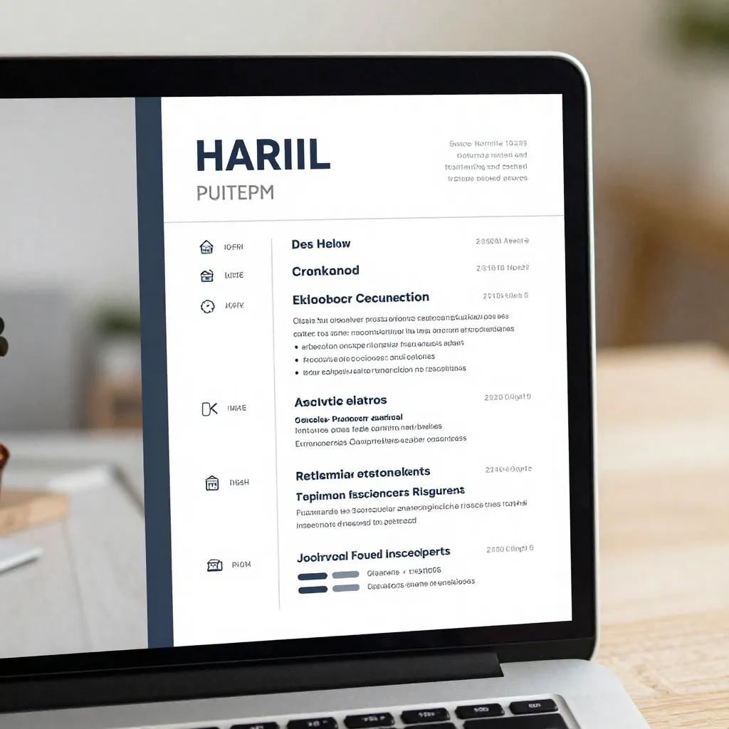 Professional resume layout example